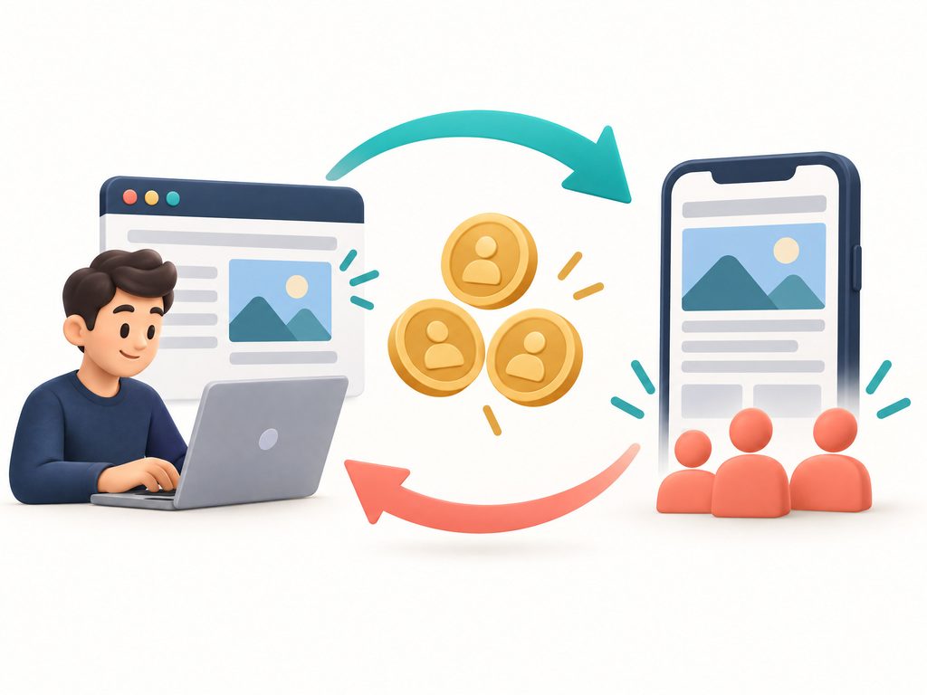 How a traffic exchange swaps ad views for promotional credits